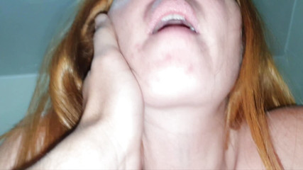 Mature redhead gets fucked until her pussy is open and cum on my dick