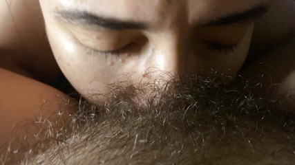 lesbian sucking very hairy and wet pussy