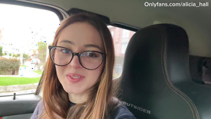 The cafeteria clerk gets in my car and gives me a delicious blowjob