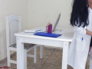 doctor jennyfer solves erection problem during exam!