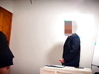 Secretary gets sperm in her mouth in the office.