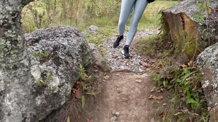 Outdoor lesbian sex after a dose of adrenaline.