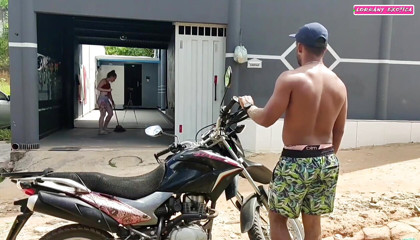 While My Husband  I Called the Neighbor to Fuck Me We Had Sex with Very Horny